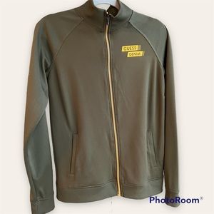 Guess olive green zip up performance jacket, size Youth 16
